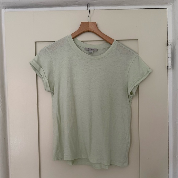 All Saints Tops - All Saints Anna Crewneck Tee in Pale Celery Green